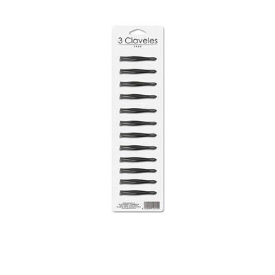 ANCHA PINZA NEGRA 8 CM. EXP.12 U. 3C