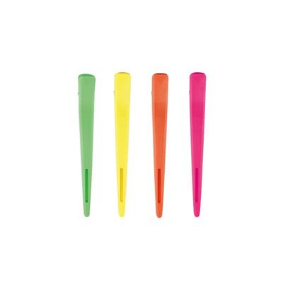 YELLOW, PINK, GREEN, ORANGE HAIR CLIP SET 4PCS-BOX
