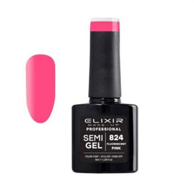 FLUOR PINK SEMI GEL COLOR 8 ML ELIXIR Nº 824