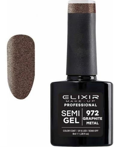 GRAPHITE METAL SEMI GEL COLOR 8 ML ELIXIR Nº 972