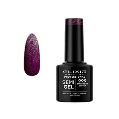 DARK ORCHID GLITTER SEMI GEL COLOR 8 ML ELIXIR Nº 999