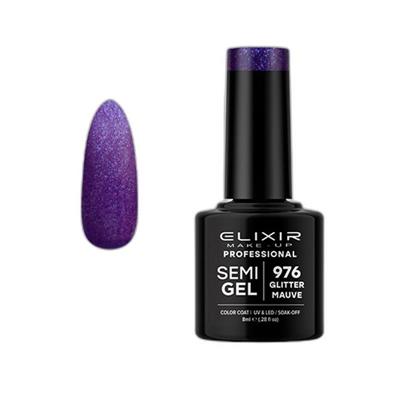 GLITTER MAUVE SEMI GEL COLOR 8 ML ELIXIR Nº 976