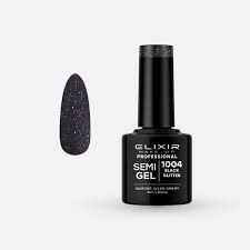 SEMI GEL COLOR 8 ML BLACK GLITTER Nº 1004 ELIXIR