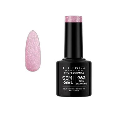PINK SPARKLING SEMI GEL COLOR 8 ML ELIXIR Nº 962