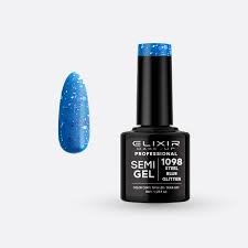 SEMI GEL COLOR 8 ML STEEL BLUE GLITTER Nº 1098 ELIXIR