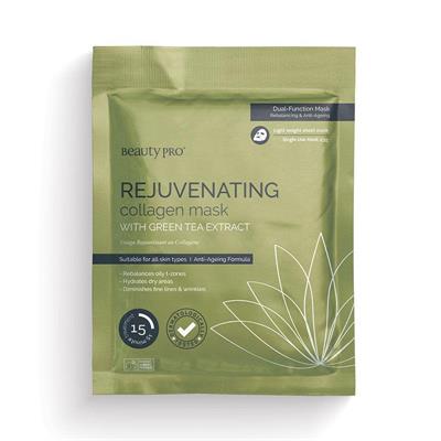 REJUVENATING COLLAGEN SHEET MASK WITH GREEN TEA EXTRACT BEAUTY PRO 23G
