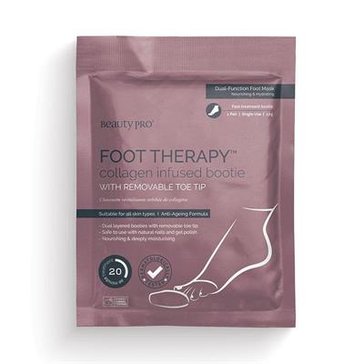 FOOT THERAPY COLLAGEN INFUSED BOOTIE WITH REMOVABLE TOE TIP BEAUTY PRO 17G
