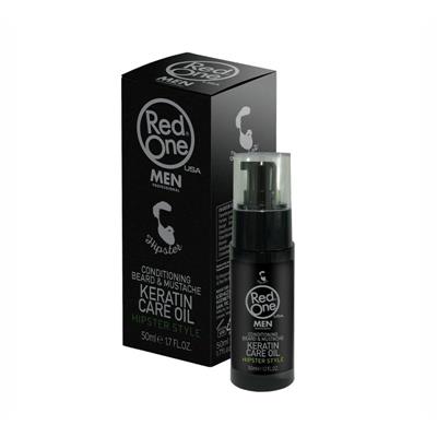 CONDITIONING BEARD & MUSTACHE KERATIN CARE OIL RED ONE 50ML
