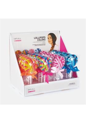 LOLLIPOPS COLORS EXPOSITOR 24 UNIDS PIRULETAS DE COLORES BIFULL