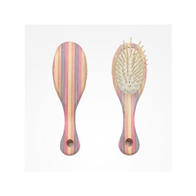 CEPILLO MINI STRIPED BAMBOO OVALADO PÚA MADERA BIFULL
