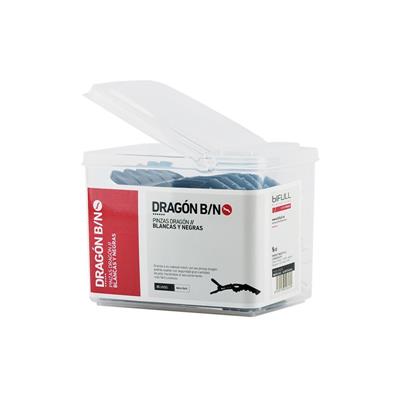 PINZAS DRAGÓN BOTE 25UNDS (10UNDS BLANCAS, 15UNDS NEGRAS) BIFULL