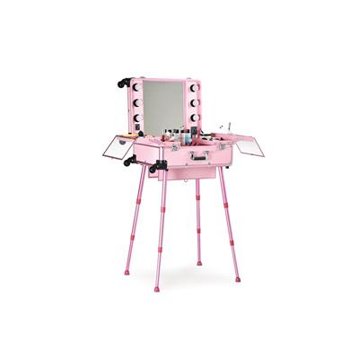 MALETÍN TOCADOR PROFESIONAL DE MAQUILLAJE PORTÁTIL INGRID ROSA BIFULL