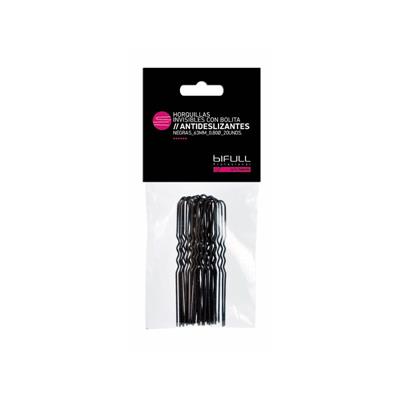 HORQUILLAS INVISIBLES ANTIDESLIZANTES NEGRAS 63MM 20UDS BIFULL
