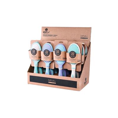 EXPOSITOR CEPILLOS BIO OVAL PASTEL COLOUR 100% BIODEGRADABLES FIBRA DE TRIGO
