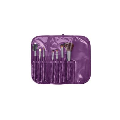 7 PINCELES MAQUILLAJE TIKA PURPLE BIFULL SET ESTUCHE