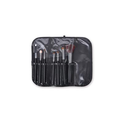 7 PINCELES MAQUILLAJE TIKA BLACK BIFULL SET ESTUCHE