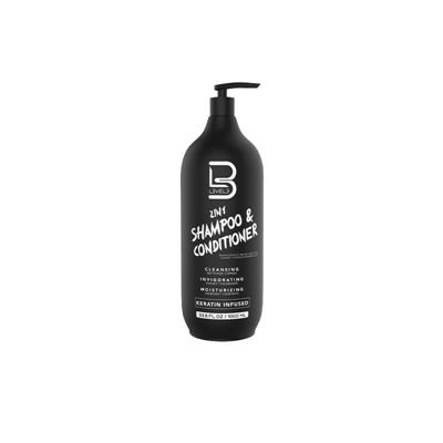 2 EN 1 CHAMPÚ Y ACONDICIONADOR CON QUERATINA 1000ML LEVEL 3
