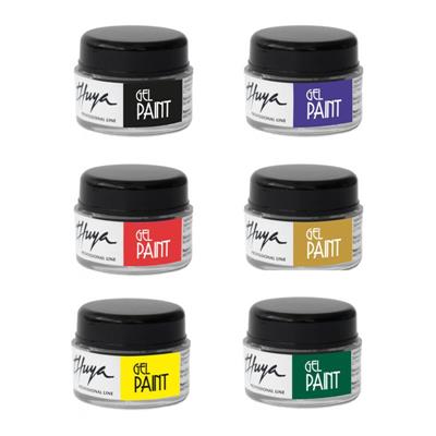 GEL PAINT MODELO B KIT NEGRO, LILA, ROJO, ORO, AMARILLO, VERDE