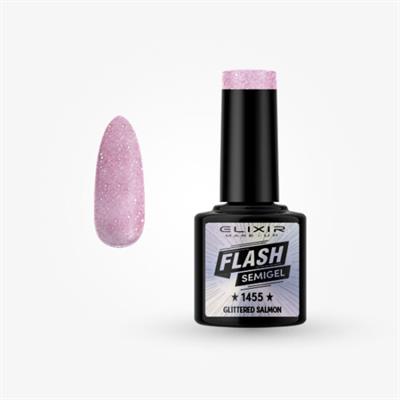 GLITTERED SALMON SEMI GEL COLOR 8 ML ELIXIR Nº 1455