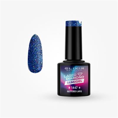 GLITTERED LAPIS SEMI GEL COLOR 8 ML ELIXIR Nº 1447