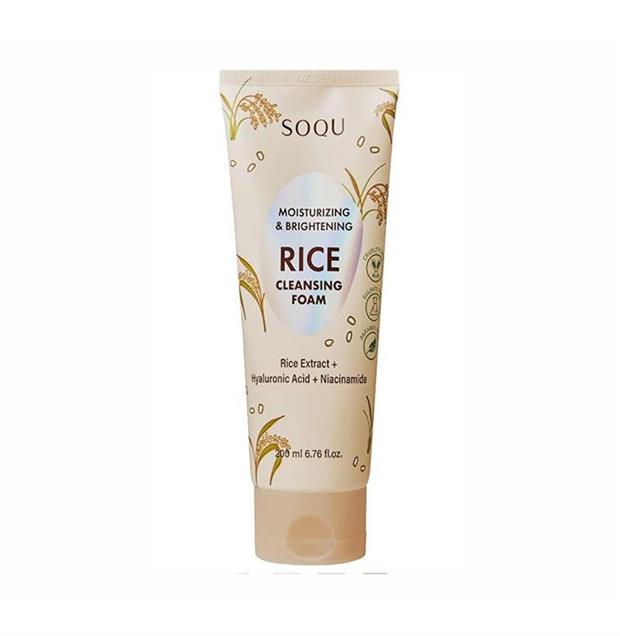 BRIGHTENING & MOISTURIZING RICE CLEANSING FOAM SOQU