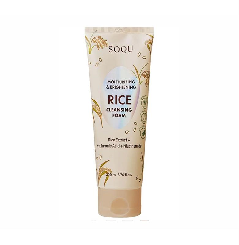 BRIGHTENING & MOISTURIZING RICE CLEANSING FOAM SOQU