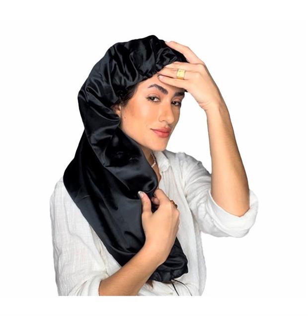 SATÉN ALARGADO GORRO NEGRO