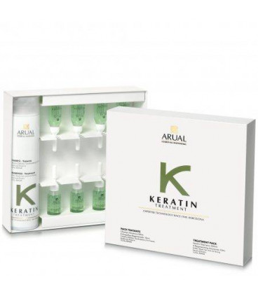 ARUAL PACK CHAMPÚ KERATINA 250ml + 8 AMPOLLAS 10ml