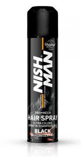 GLITTER HAIR SPRAY BLACK NISHMAN 150ml
