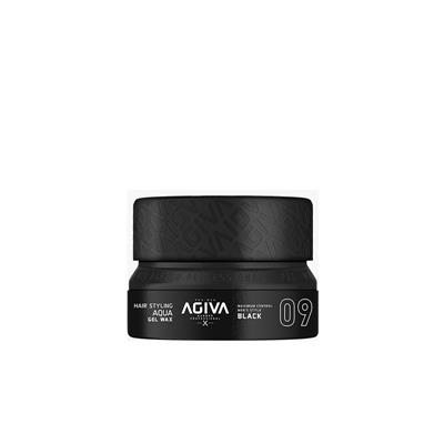 HAIR STYLING AQUA GEL WAX BLACK 09 155ML NUEVO FORMATO AGIVA