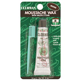 BEARD & MOUSTACHE WAX BROWN 14GR CLUBMAN PINAUD