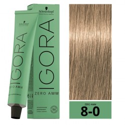 COLORACION PERMANENTE SIN AMONIACO IGORA ZERO AMM  8-0 60ML.