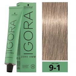 COLORACION PERMANENTE SIN AMONIACO IGORA ZERO AMM 9-1 60ML.