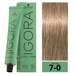 COLORACION PERMANENTE SIN AMONIACO IGORA ZERO AMM 7-0 60ML.