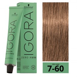 COLORACION PERMANENTE SIN AMONIACO IGORA ZERO AMM 7-60 60ML.