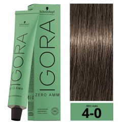 COLORACION PERMANENTE SIN AMONIACO IGORA ZERO AMM 4-0  60ML.